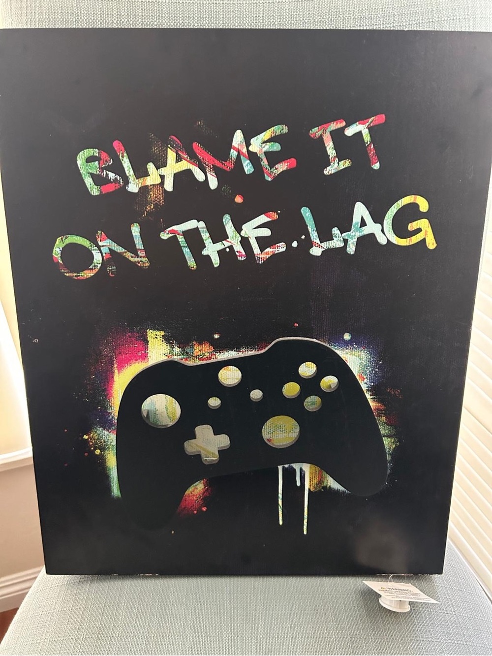 Hobby Lobby Black Gamer Wall Art with Multicolor Graffiti